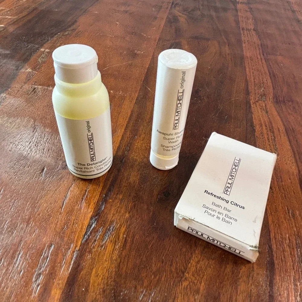 Paul Mitchell Travel Size Set Awapuhi Shampoo Detangler Citrus Bath Bar NEW